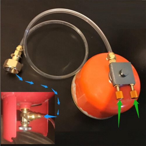 Heredadapter Adapter Refill Conversion Tube Propane Connections Flat Fill Valves 2