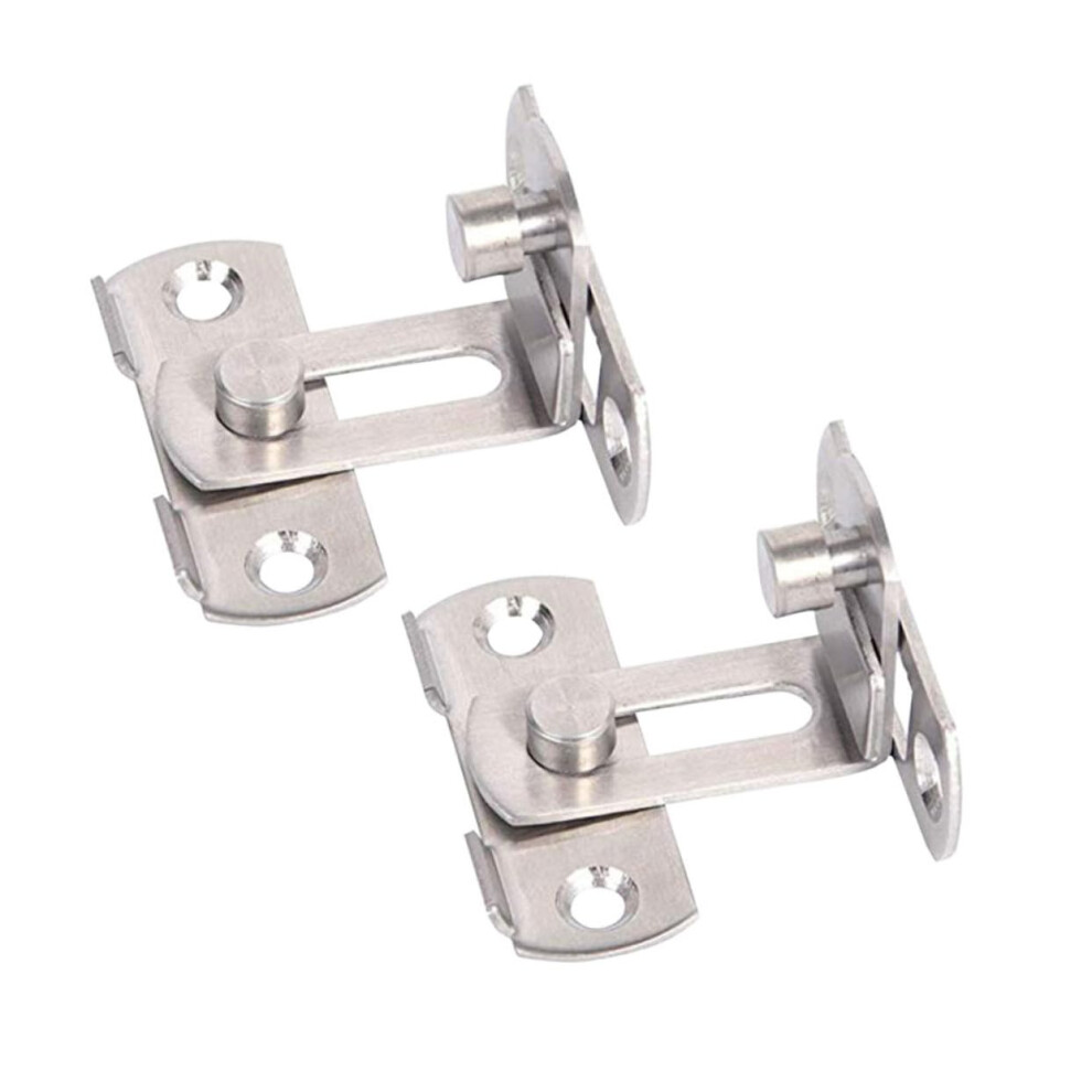 Stainless Steel Right Angle Door Latch Hasp 2 Pack Sliding Lock Buckle Bolt For Doors And Windows Indoor Security Bolts 9189345066597