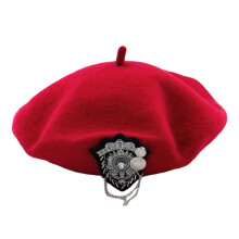 Wolmix koepelmuts hoofddeksels voor ceremoniële uniforme-Rood