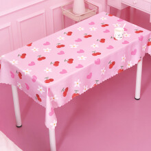 Special Occasion Dining Decor, Romantic Style Table Cloth for Valentine'S Day Decorative Tablecloth, Easy Care Washable Table Linen for Polyester Hear