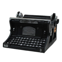 Retro Desk Organizer, Vintage Typewriter Pencil Holder, Gift for Writers, Shabby Chic Decor, Polyresin Desk Accessory, Black Resin