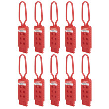 Safety Lockout HASP Insulating Nylon 6 Hole Lock Tagout Padlock Red For Industrial Equipment Maintenance