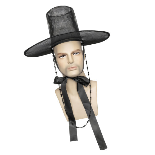 Chapeau traditionnel coréen confortable avec sangle-Noir