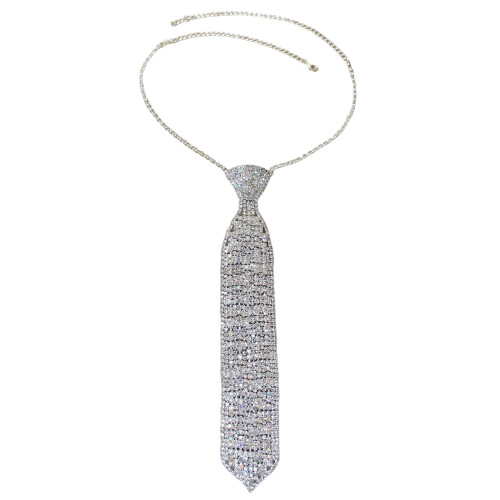 Cravate incrustée de strass, accessoire à la mode pour hommes et