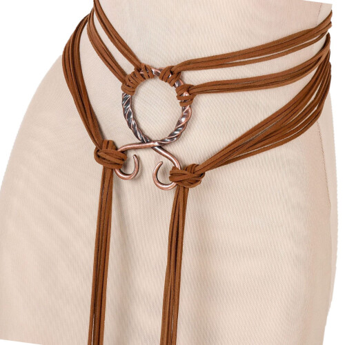 Ceinture réglable à thème avec boucles-fil bronze marron