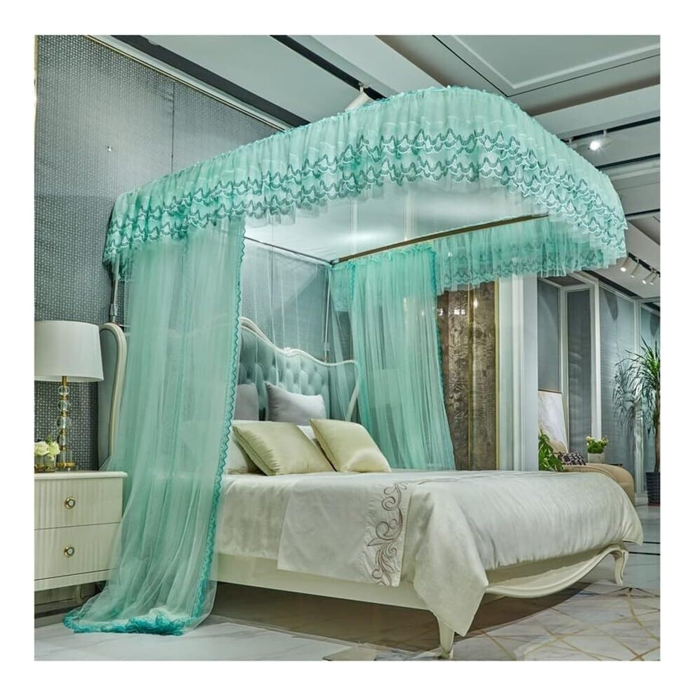 Summer canopy bed with lace trim, mosquito net, with Ushaped brackets Ref: 8272