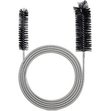 Double Elastic Ended Nylon Cleaner with Flexible Long Drain Brush, Double Head Bristle Stainless Steel Hose Tube Pipe Brush for Shower Sink Drain Clea