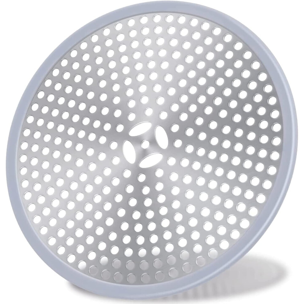 Easy Cleaning Mesh Metal Drain Cover For Bathtub, Circular Design Stainless Steel Hair Catcher Ensuring Smooth Drainage With Silicone Edge Grip, Envir 9060116843541