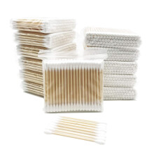 Bastoncini di cotone in bambù, 1200 pezzi di bastoncini naturali biodegradabili con punte spesse e robusto bastoncino di bambù, multiuso per