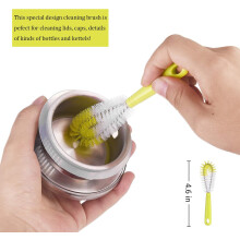 Set completo di spazzole per la pulizia di bottiglie, design ad angolo retto, spazzola flessibile per la pulizia di bottiglie d'acqua, bottiglie