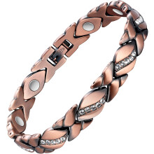 Rekbaar ontwerp voor vrouwen, hypoallergene, lood- en nikkelvrije, gelakte armband van puur koper, modieus retro elegant sieraad, cadeau