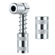 90 Degree Grease Gun Coupler, 3Jaw SpringLoaded Fitting Adapter For Farm Equipment And Trucks