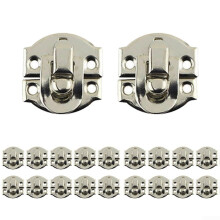 Antique Style Iron Hasp Lock Clasps Set Of 20 For Jewelry Boxes Suitcases And Wooden Boxes Metal Latches Silver