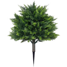 Artificial Cedar Topiary, Artificial Cypress Plants, UVResistant, 60 cm, with Ground Spike for Terrace, Garden, Landscaping, Walkway, 15 cm