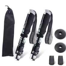 Foldable Hiking Poles, Lightweight, Adjustable for Hiking, Camping, Travel, Black