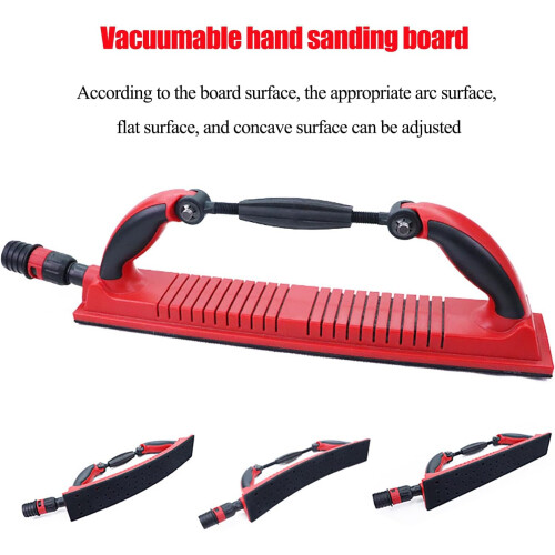 Multifunctional Manual Sanding Tool Block, Flex Hand Sander with Adjustable Radius (Red) 1