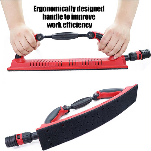 Multifunctional Manual Sanding Tool Block, Flex Hand Sander with Adjustable Radius (Red) 2