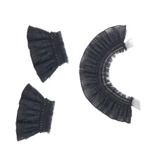 Lace Sleeve opening Collar Arm Sleeves Set Changing Neck-Black