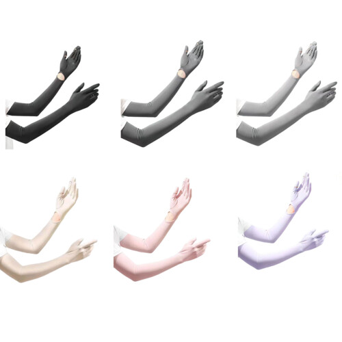 Manchons de bras avec poignée en silicone évacuant la-Gris clair 1
