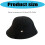 Wide Border Cotton Weave Bucket Hat Sun Protective Thin-Black M 4