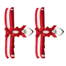 Ceinture de jarretelles de cuisse Punk, garniture en-Rouge
