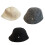 Wide Border Cotton Weave Bucket Hat Sun Protective Thin-Black M 2