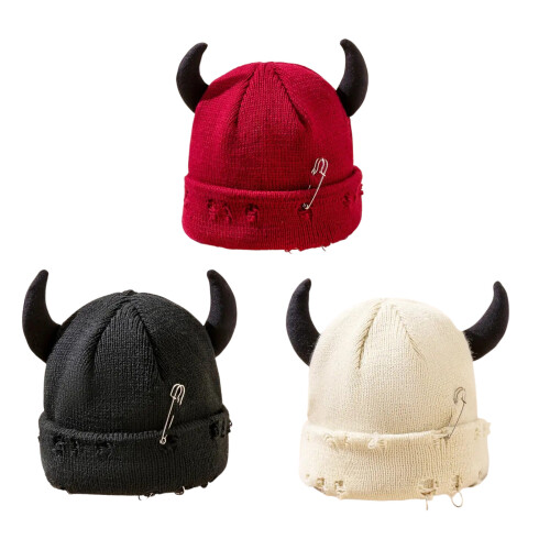 Chapeau tissé texturé, épingle de sûreté nerveuse,-Rouge 1