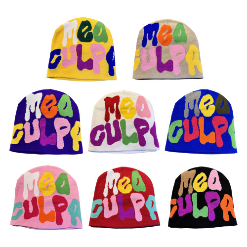 Bonnets tricotés élastiques pour Streetwear Anime-Blanc 1