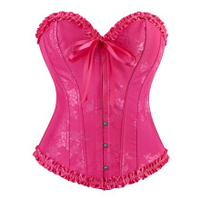 Slimming Waist Trainer Corset Breathable Polyester-rose red M