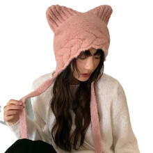 Women Ear Hat for Outdoor Sports Lovely Colorful Head Wrap-Pink
