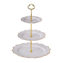Elegant keramisk kakestativ, lagdelt cupcake-stativ, luksuriøst grønt gjenbrukbart dessertstativ for teselskapsdekorasjoner, egnet for bursdager,