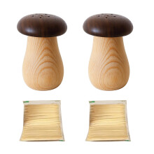 Cute Mushroom Toothpick Dispenser, Durable Beech & Walnut Design For Simple And Hygienic Use, Vintage Wooden Decorative Holder Perfect As A Gift Or