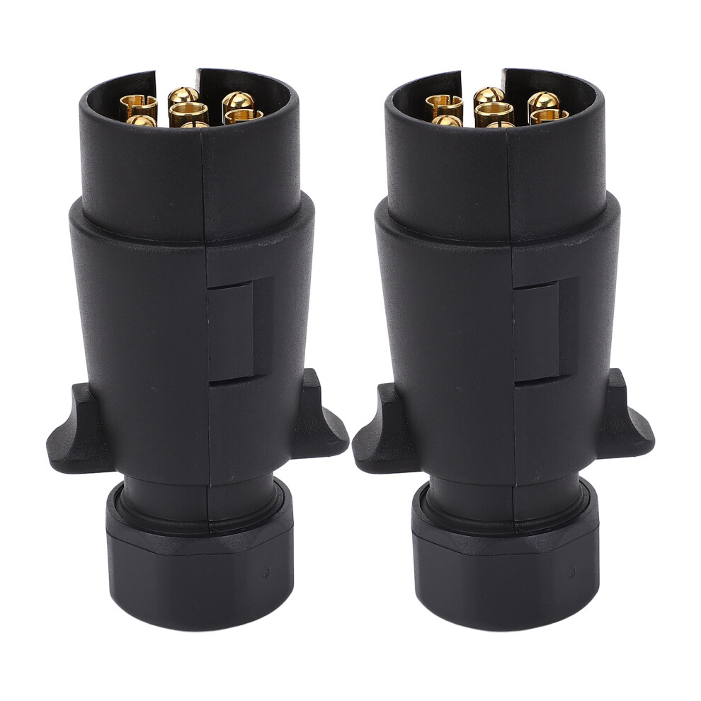 7 Pin Trailer Connector Plug And Play Design Easy To Install Weatherproof Design Brass Terminal Durable Plastic Construction Reliable Connection 9190834889511