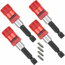 Professional Magnetic Bit Holder, Impact Resistant Nickel Plated Shaft Ensures Longevity, Quick Hex Shank 1/4" For Instant Bit Changes, 4Pcs Set Optim
