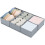 4Piece Foldable Fabric Drawer Organizer Set, Light Grey Wardrobe Storage Boxes, Drawer Inserts for Clothes, Wardrobe Organizer System 1
