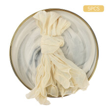 Boho Chic Style Cheesecloth Napkins, Natural Soft Cotton Gauze for Rustic Look, Washable Wedding, Party, Home Decor (White, 60 x 48cm)