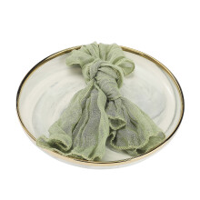 Country Style Cheesecloth Napkins, Exquisite Craftsmanship Gauze Napkins for Rustic Look Weddings, Dinners, Parties (Green, 60 x 48cm)
