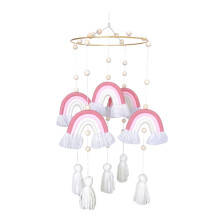 Boho Style Baby Mobile, Handcrafted for Essential Oil Diffusion and Safe Baby Development, Decorative Multicolor Accessory for Baby's Room