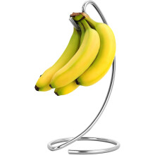 Bananholder til køkken med pladsbesparende design, rustbestandigt materiale, der sikrer langvarig brug. Moderne design, satineret nikkelfinish,