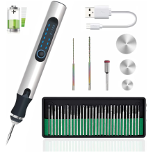 Caneta de gravação de precisão, ferramenta rotativa portátil, carregamento USB tipo C, controle de velocidade ajustável, proteção contra