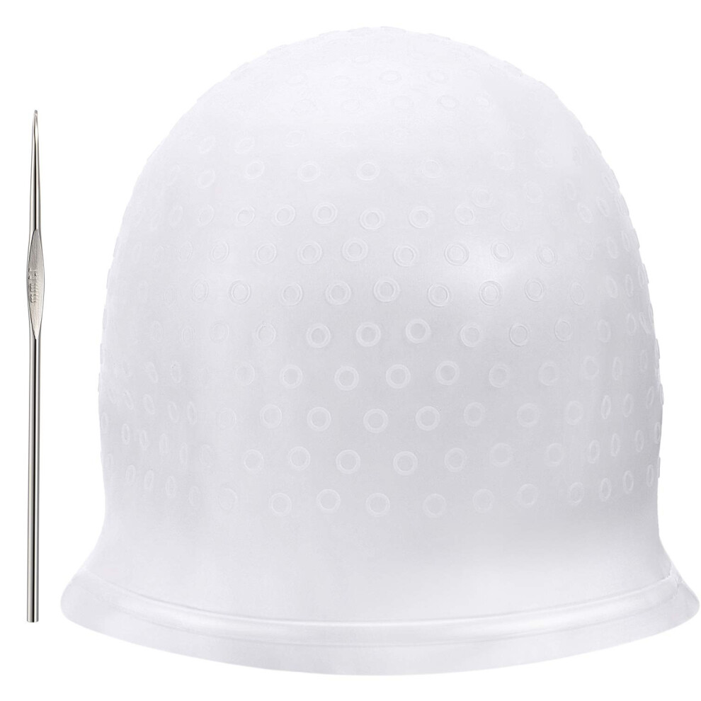 Highlighting Cap with Metal Hook, Reusable Silicone Accessory for Multicolor Hair Dyeing, Flexible Wick Cap for Safe and Comfortable Salon or Home