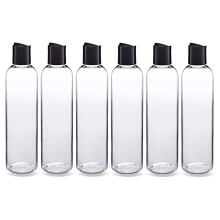 Reisefreundliche, transparente PET-Kunststoffbehälter (BPA-frei) für Shampoo, Spülung und Lotion, auslaufsicheres Reiseflaschen-Set, 6-teilig,