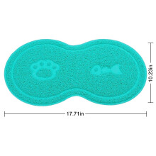 8-förmiger PVC-Katzen- und Hundeschalenmatte 45x26cm Wassernapf und Futternapf ablage