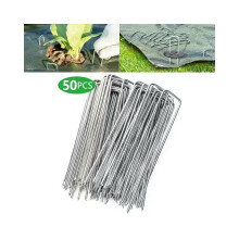 Heavy Duty Anti-Rust Stakes, Galvanized Landscape Staples For Multi-Purpose Outdoor Solutions (50 Pack)