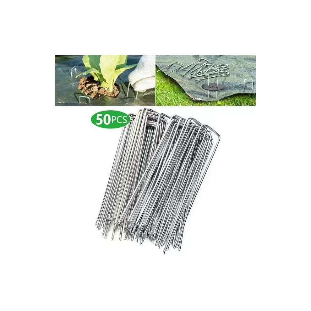 Multi Purpose Landscape Staples, Easy To Use Anti-Rust Stakes Heavy Duty For Your Gardening Projects (50 Pack) 9441426470601