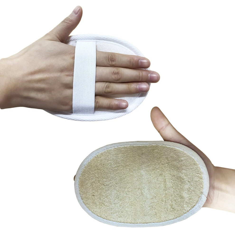 Natural Loofah Sponge, Eco-Friendly Biodegradable Exfoliating Body Scrubber For Deeply Cleanse Skin, Gentle Reusable Shower Scrubber With Adhesive