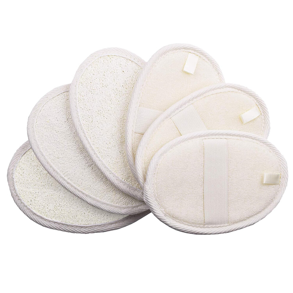 Exfoliating Body Scrubber With Adhesive Hook, Natural Loofah Sponge For Gentle Reusable Shower Scrubber, Eco-Friendly Biodegradable Deeply Cleanse