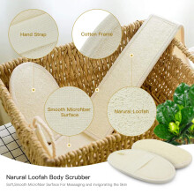 Gąbka luffa do głębokiego oczyszczania, naturalny peeling do ciała z roślin luffa zapewnia pielęgnację skóry na poziomie spa, biodegradowalne