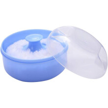 Recipiente para cuidados com bebês, esponja aplicadora de pó cosmético para aplicação suave na pele em casa, recipiente para cosméticos de