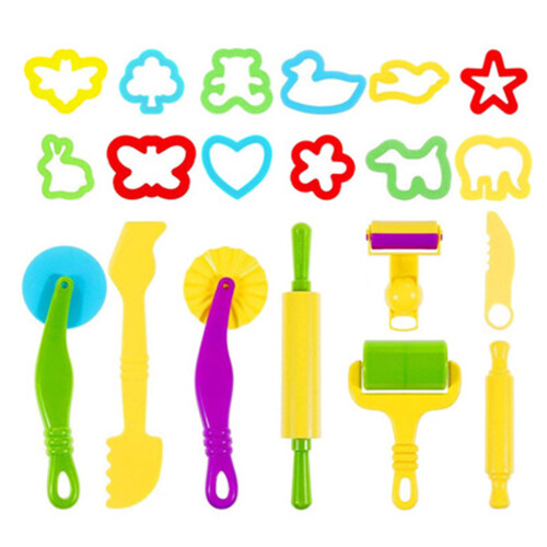 Strumenti per la plastilina fantasiosa per bambini piccoli, include 20 pezzi multicolore, la plastica atossica garantisce la sicurezza, ottimo per 1